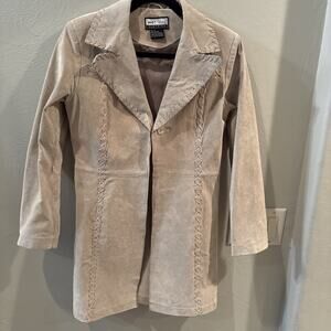 Vintage Wet Seal Womens Boho Western Suede Jacket S Leather Button Y2K Festival